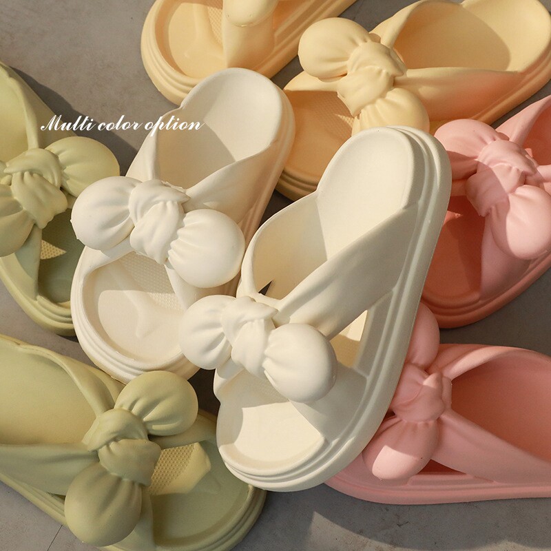 蝴蝶结拖鞋女夏款高级感仙女风外出浴室洗澡家用外穿家居防滑平底