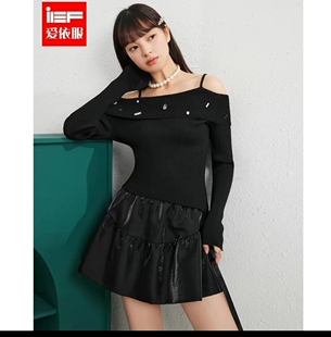 裙连衣爱衣服秋 新款韩版时尚甜酷辣妹气质毛织上下套裙连衣裙