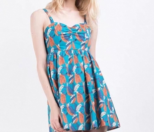 爱衣服夏季 吊带裙女印花收腰显瘦连衣裙女 新款