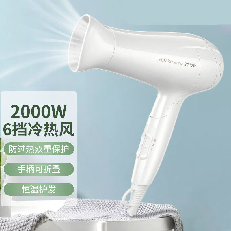 飞科家用电吹风机2000W大功率冷热风可折叠家用发廊理发店学生