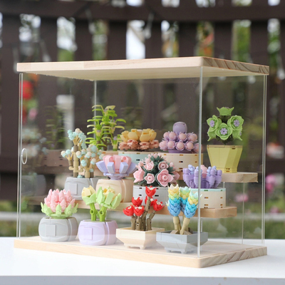 多肉乐高收纳盒积木展示柜