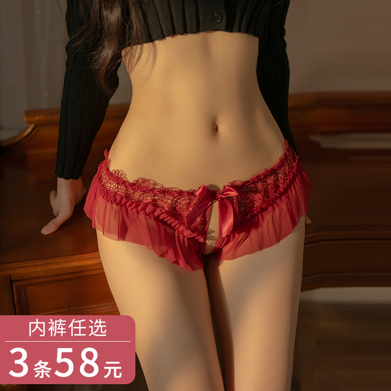 开裆蕾丝内裤三角裤女