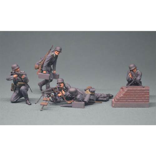 田宫35386 拼装军模 1/35 德国机枪小队5人 大战中期 代工完成品