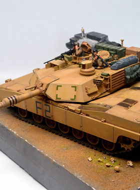 田宫35269 拼装军模 1/35 美国陆军 艾布拉姆斯M1A2坦克 代工成品