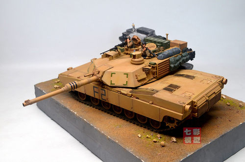 田宫35269 拼装军模 1/35 美国陆军 艾布拉姆斯M1A2坦克 代工成品