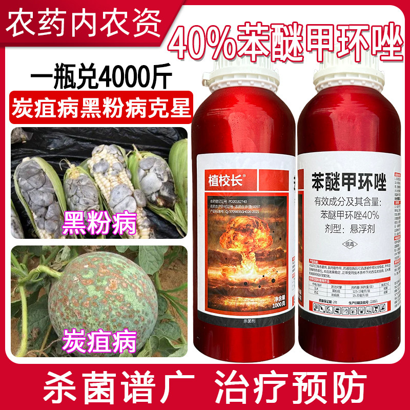 40%苯醚甲环唑炭疽病黑粉病黑穗病灰包乌霉病玉米西瓜农药杀菌剂