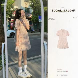 连衣裙小个子 新中式 改良旗袍裙夏季 新款 温柔风收腰显瘦甜美泡泡袖