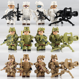 适用乐高积木军事人仔警察特种兵小人士兵拼装玩具男孩子新年礼物