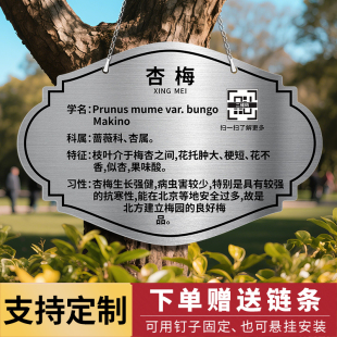 不锈钢树牌挂牌定制树木植物标识牌介绍牌名牌认养牌提示牌标牌