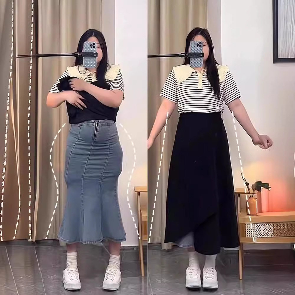 黑色西装半身裙女2024年秋季新款梨形身材大码高腰显瘦开叉a字裙