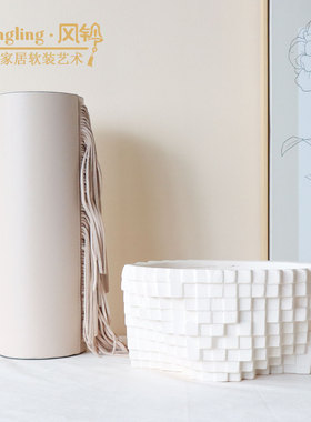 简约现代创意皮革花器摆件样板间售楼处酒店玄关会客厅软装