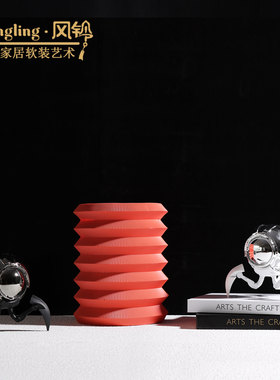 简约现代的树脂肌理纹花器样板间售楼处会客厅酒店客厅软装