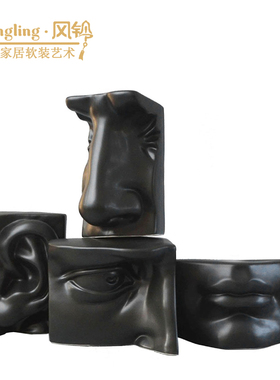 简约现代抽象创意大卫五官客厅样板间展厅酒店大厅陶瓷摆件