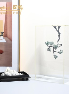 简约现代诗意画卷新中式摆件样板房间书房茶室家居软装饰品