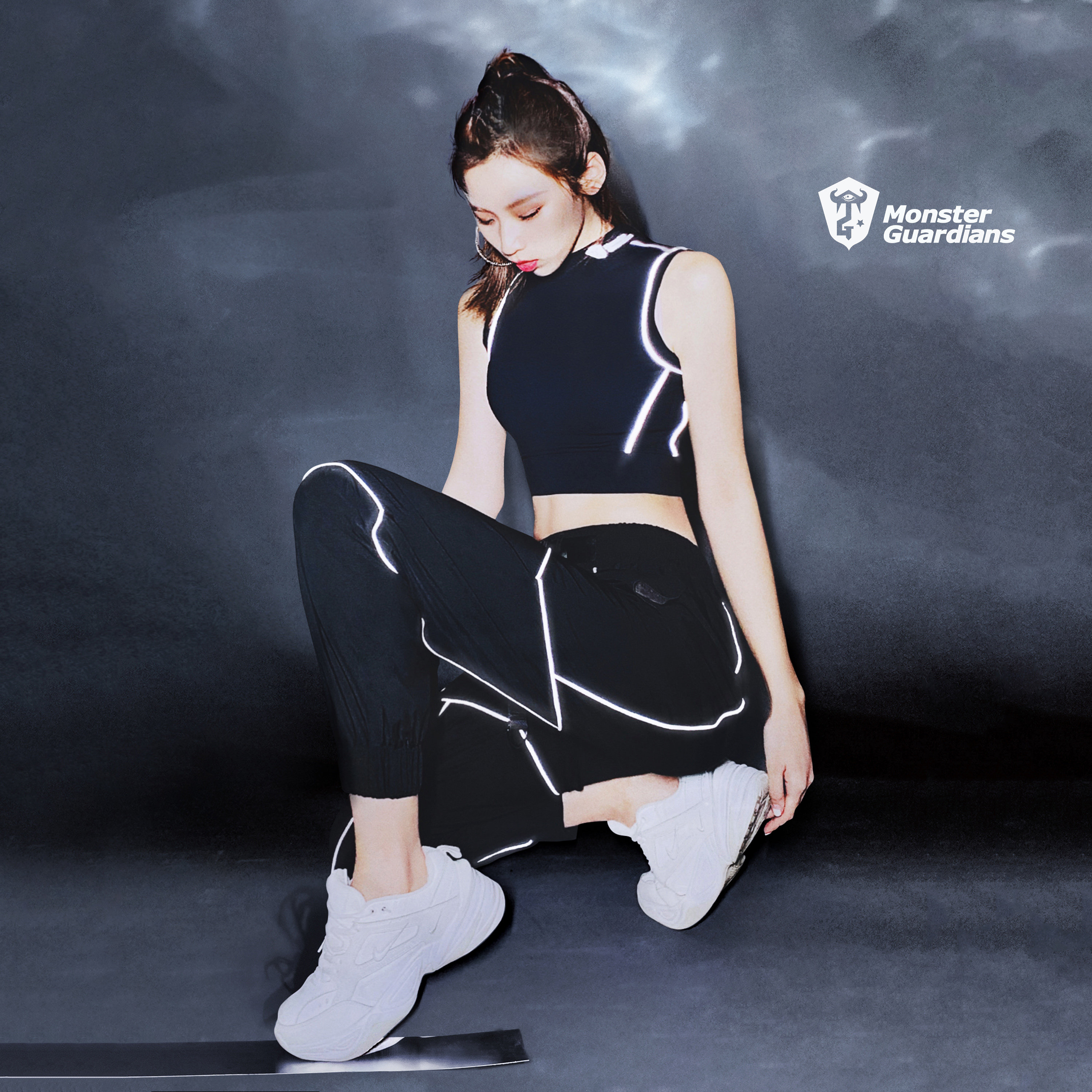 monster guardians女子运动长裤暗夜反光宽松透气