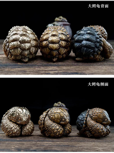 博物志原创｜青铜精工佛鳄龟大鳄龟手把件青铜茶宠龟摆件鳄龟模型