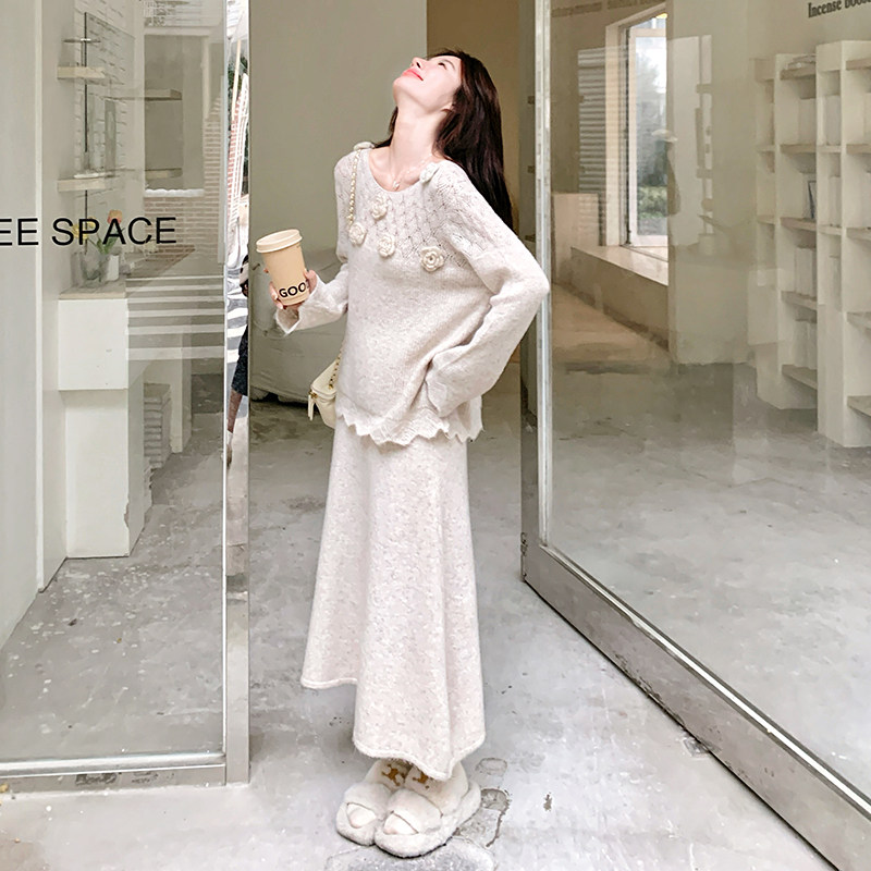 上衣+半裙毛衣两件套女2D115-C816-P145-K218，女装针织衫/毛衣，2D115