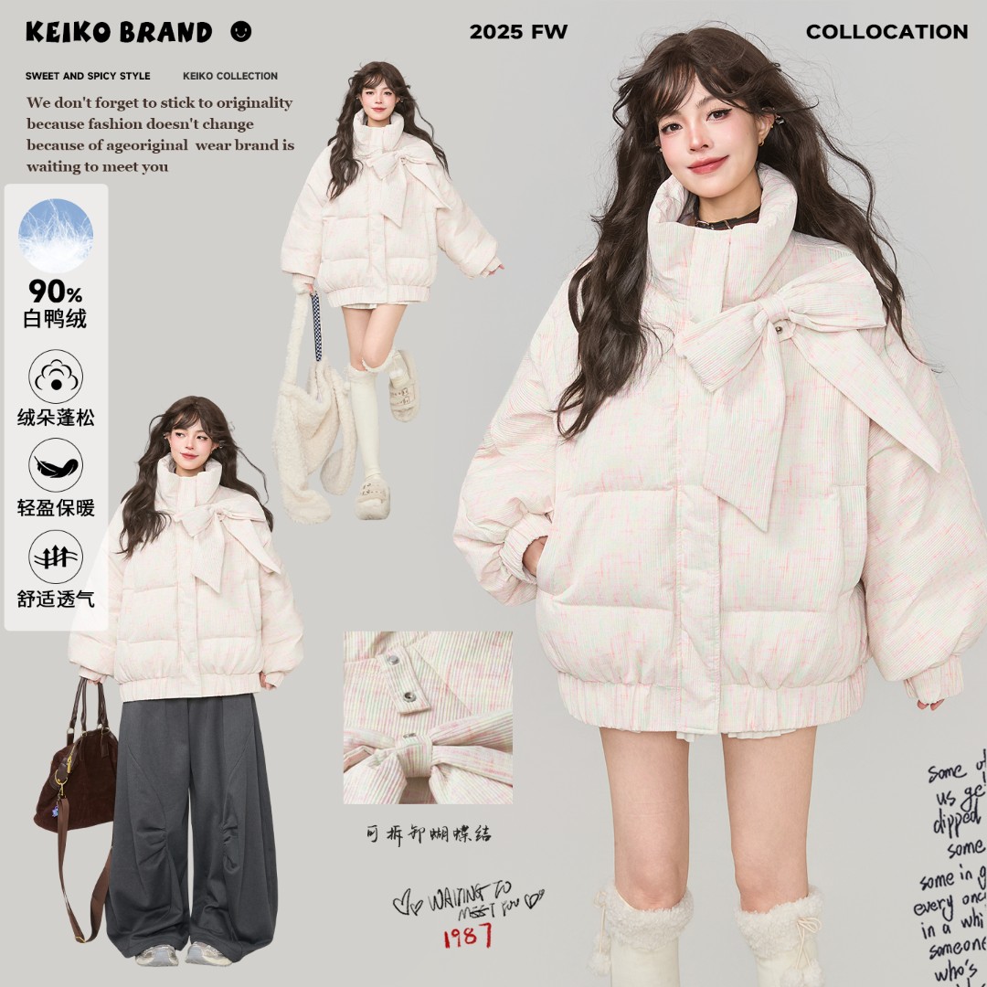 KEIKO/凯莉欧少女风缎短款立领