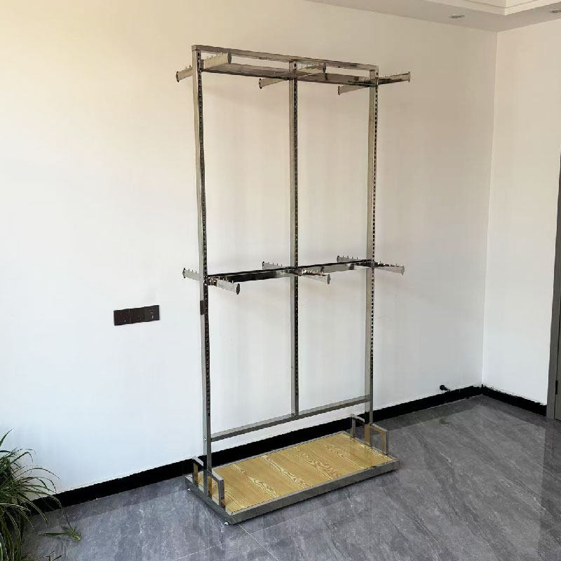 服装店衣架展示架双面正挂服装架中岛架童装货架超市双层落地中岛