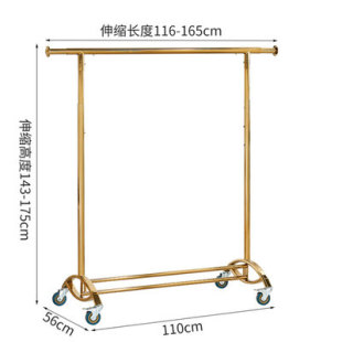 家用中岛架带轮子 服装 店衣架展示架伸缩折叠单杠龙门架单杆落地式