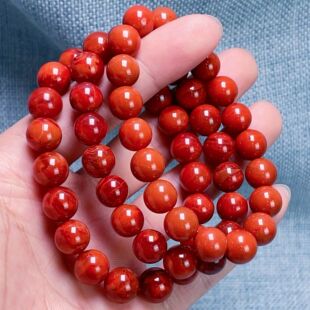 08F100凉山瓦西料南红双锦红火焰单圈手串多样性发其一