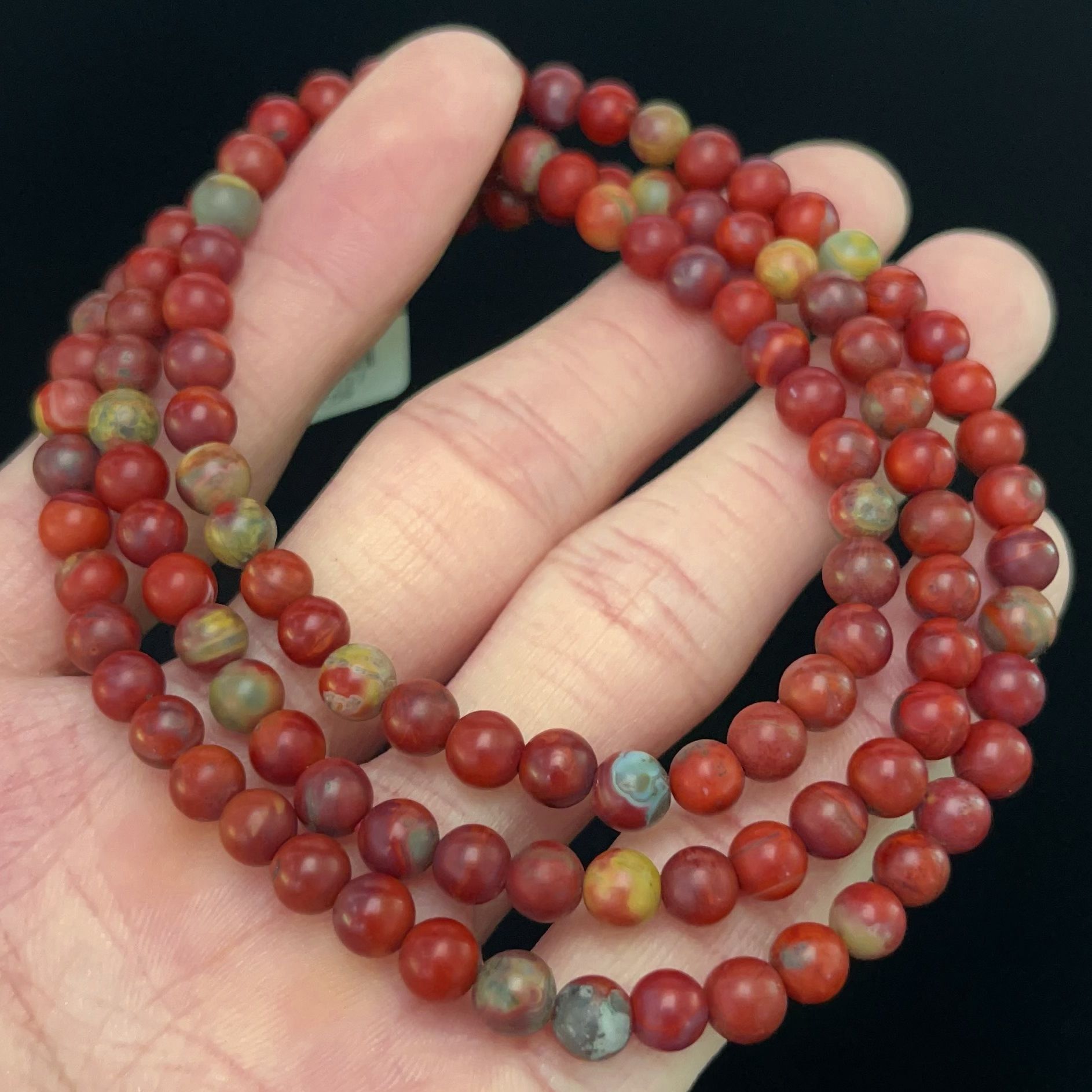 1107C09凉山九口料南红九口鸡血包浆多圈手串