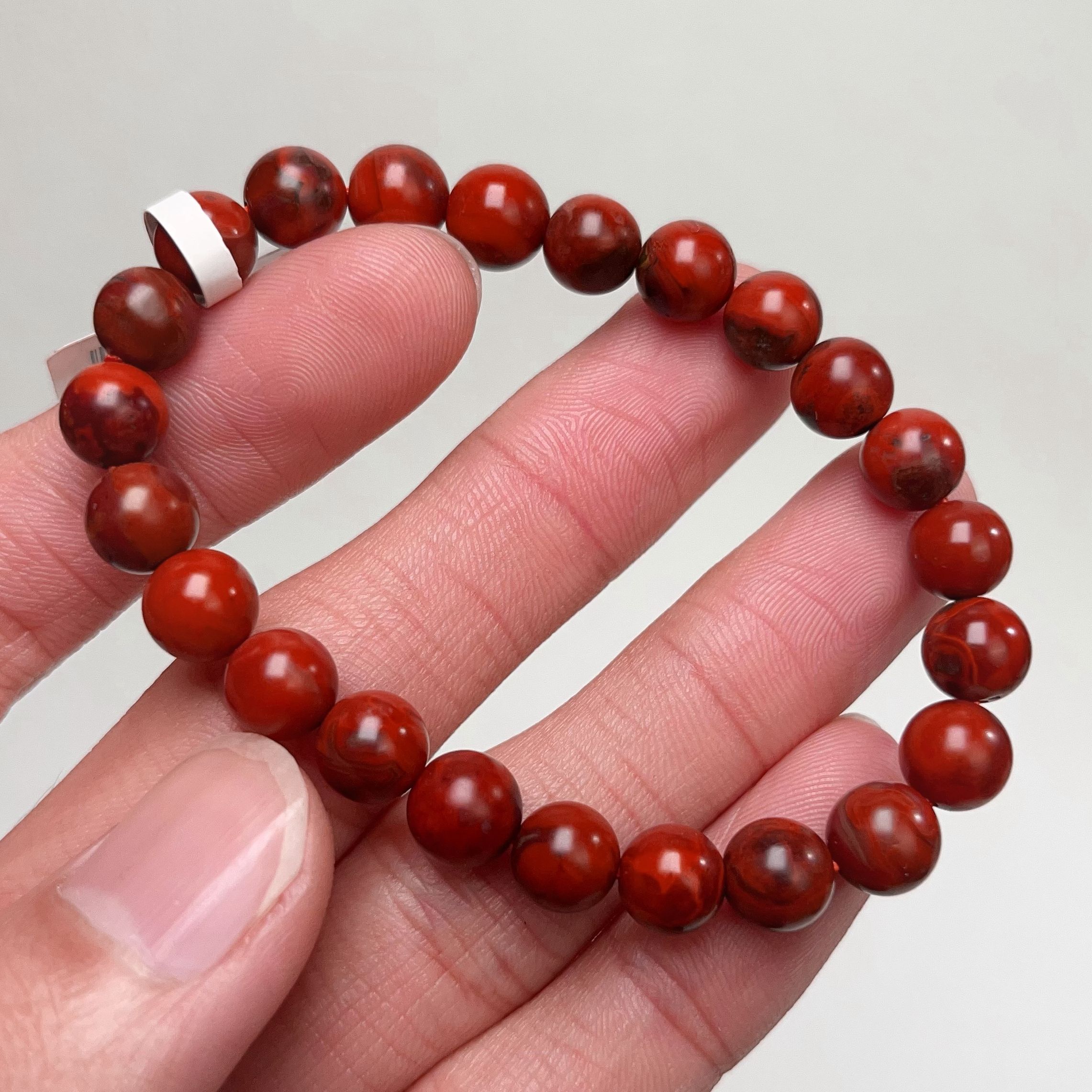 1955A01凉山九口料南红九口鸡血包浆单圈手串