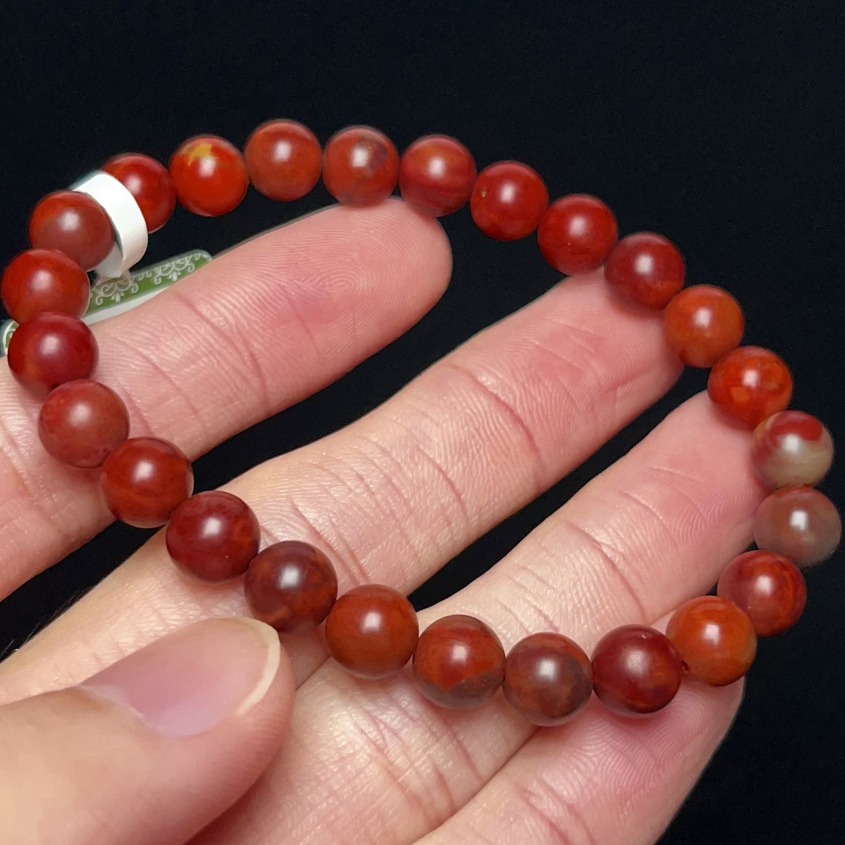 458C46凉山九口料南红鸡血包浆单圈手串