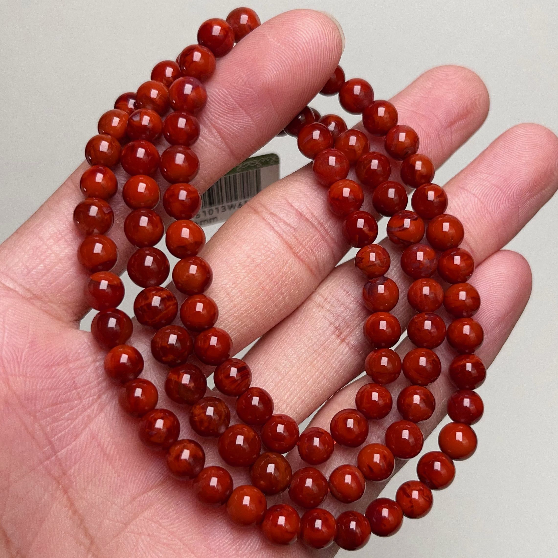 656C54凉山瓦西料南红牛血红火焰多圈手串项链