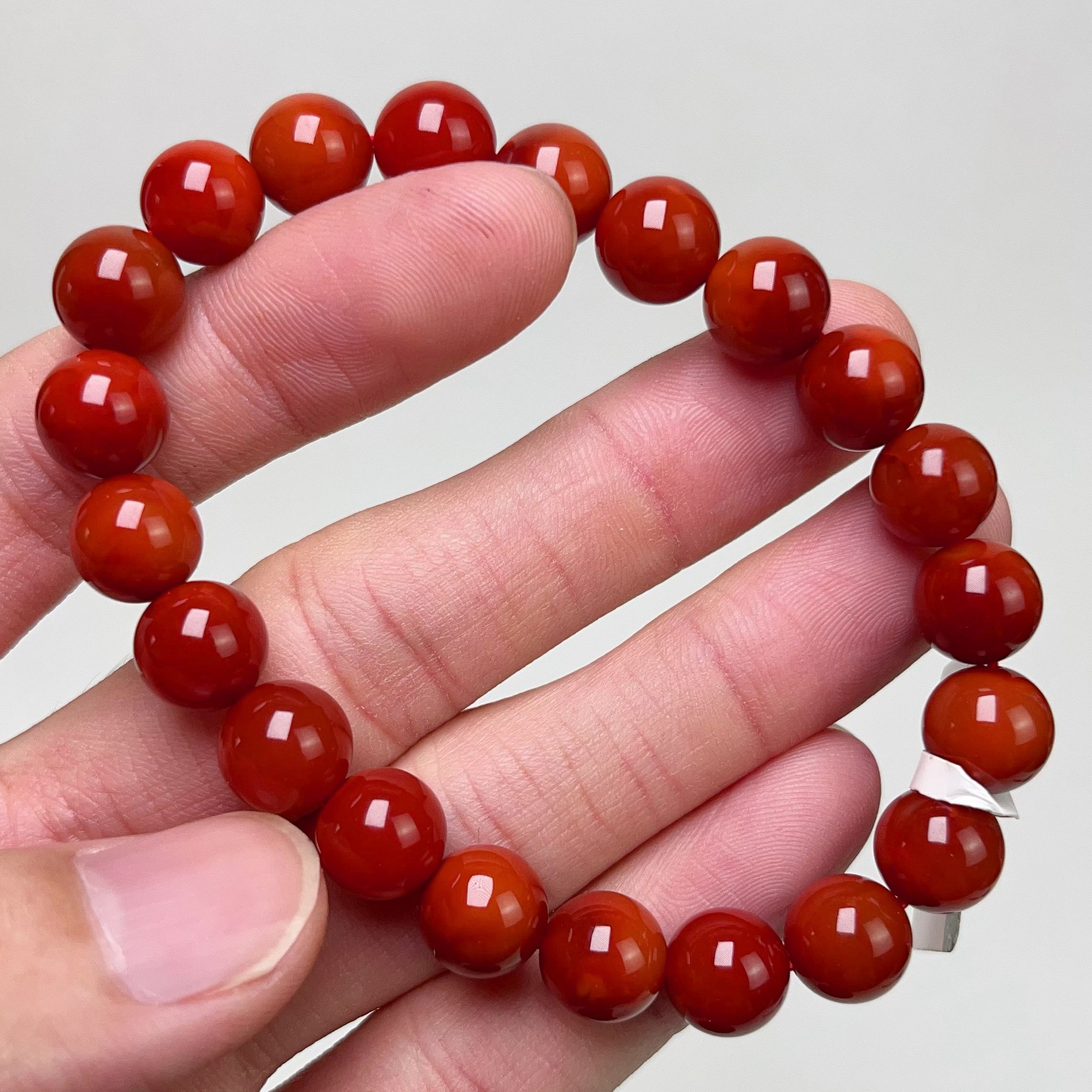 1306C27凉山瓦西料南红柿子锦红单圈手串