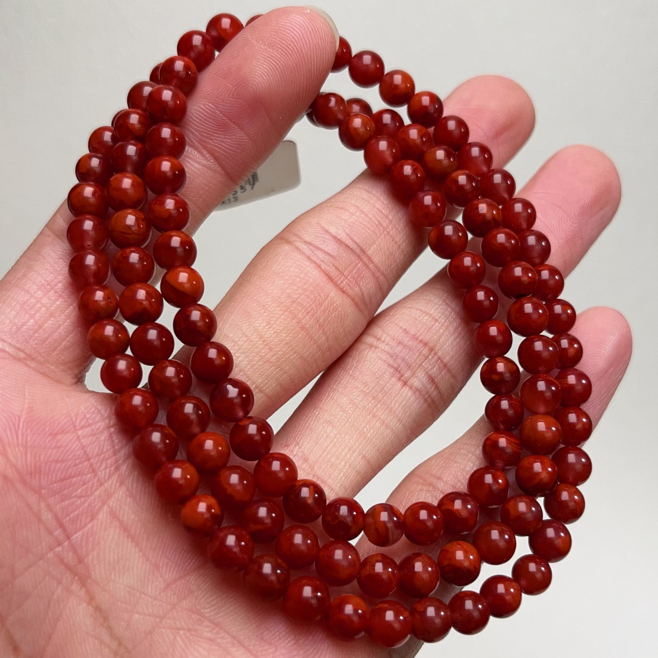 557A13凉山瓦西料南红牛血玫锦红火焰多圈手串项链