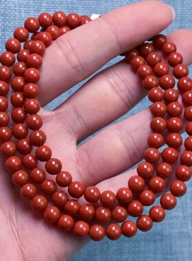 03F109凉山瓦西料南红柿子红多圈手串项链
