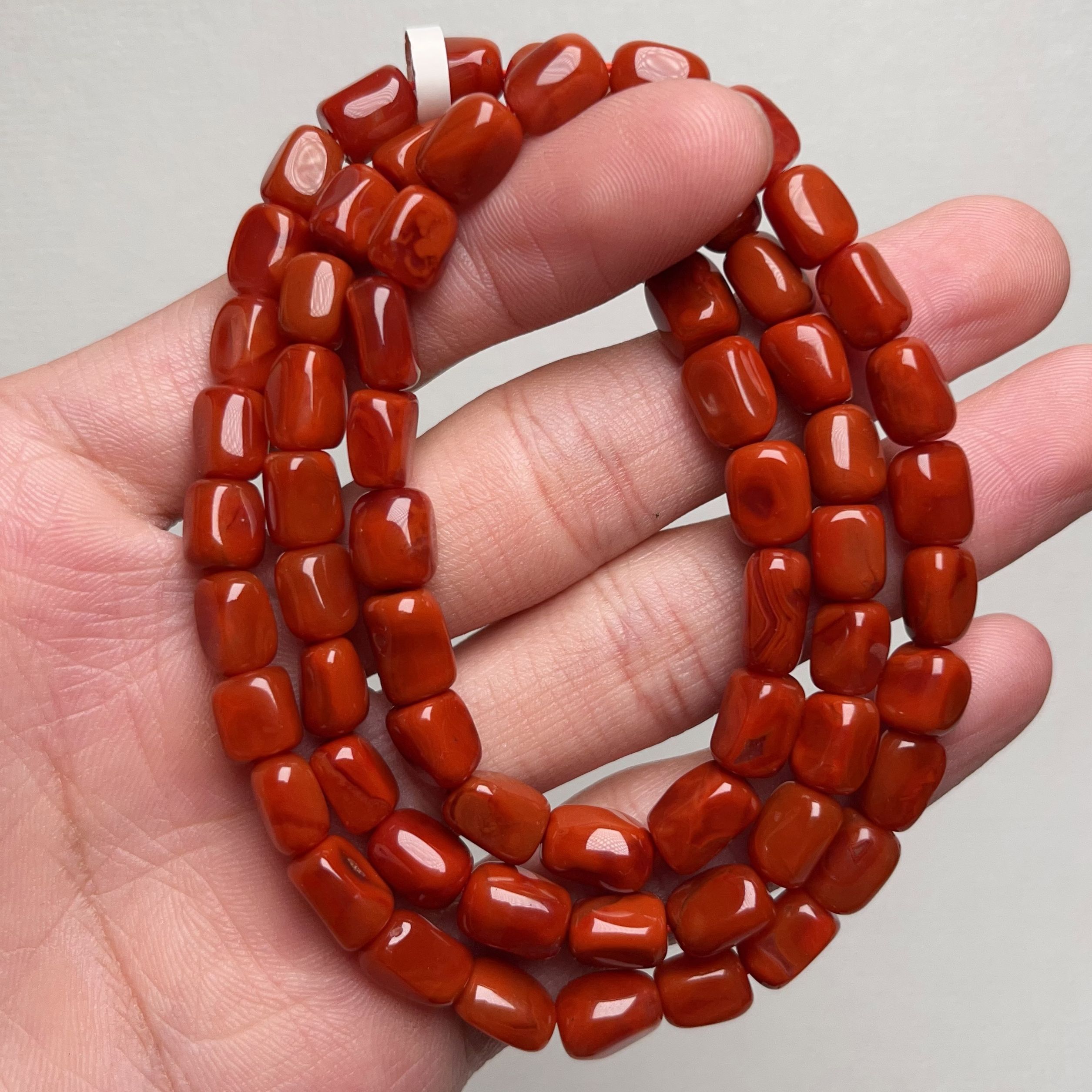 909C13凉山南红柿子锦红随型多圈手串项链