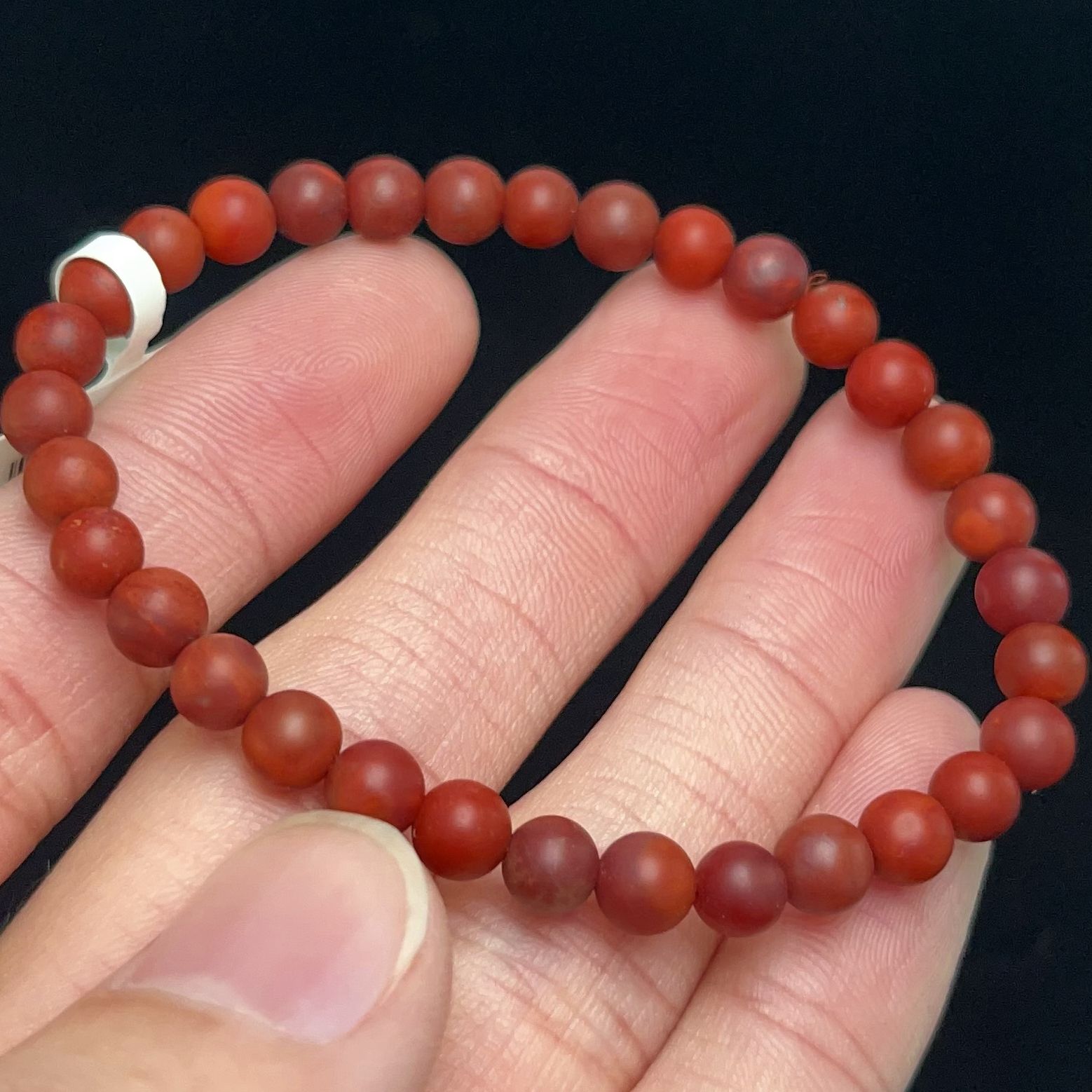 297A01凉山九口料南红九口鸡血包浆单圈手串