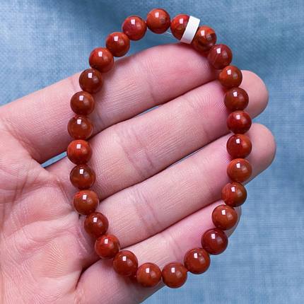 027C53凉山瓦西料南红火焰单圈手串多样性发其一