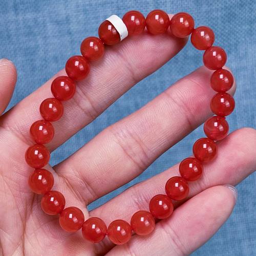 604C05保山料南红保山辣椒红单圈手串