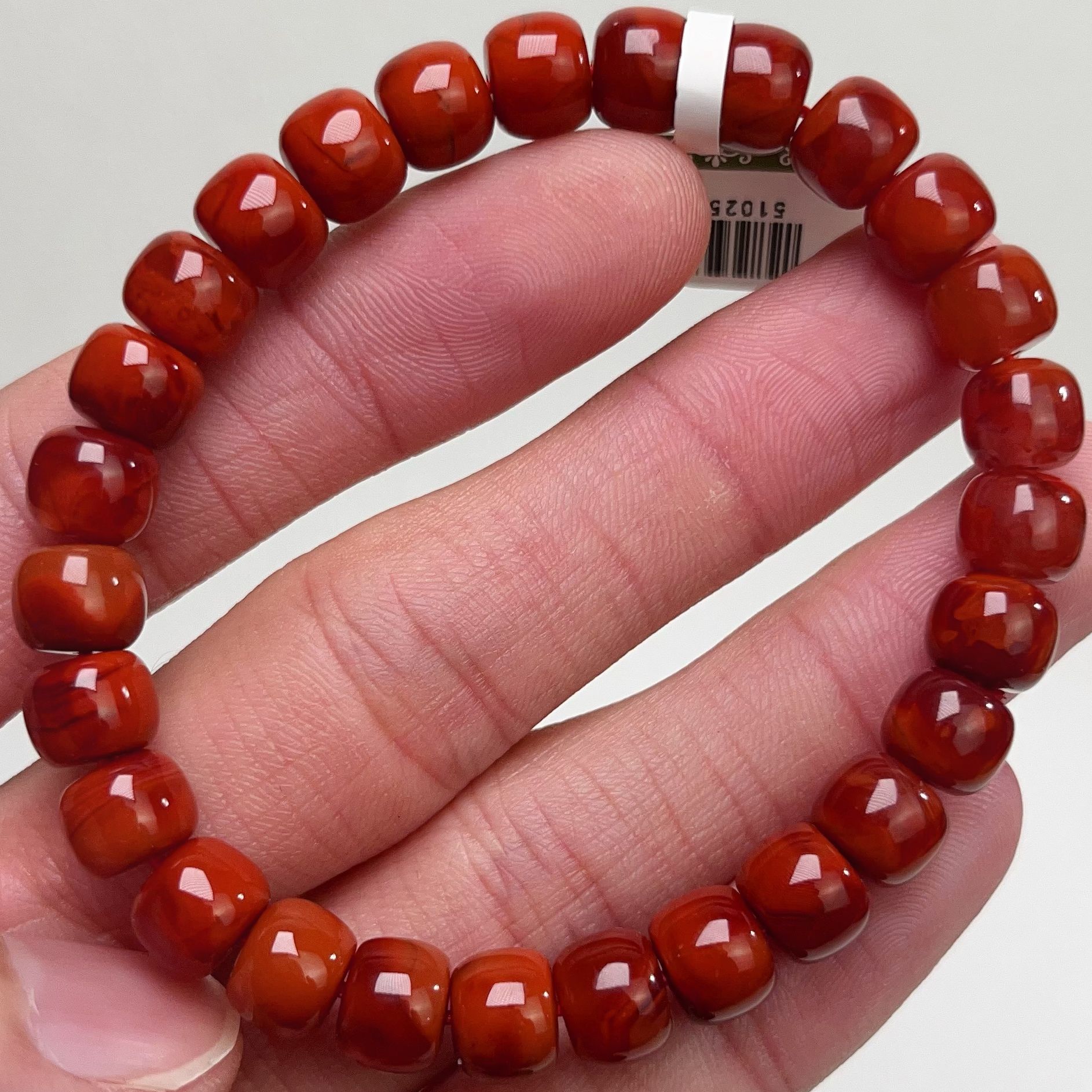 269F91凉山瓦西料南红双色火焰单圈手串多样性发其一