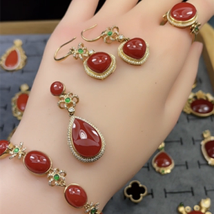 弄红记凉山凉山产地南红包浆108佛珠镶嵌手串定制拆串链接专拍