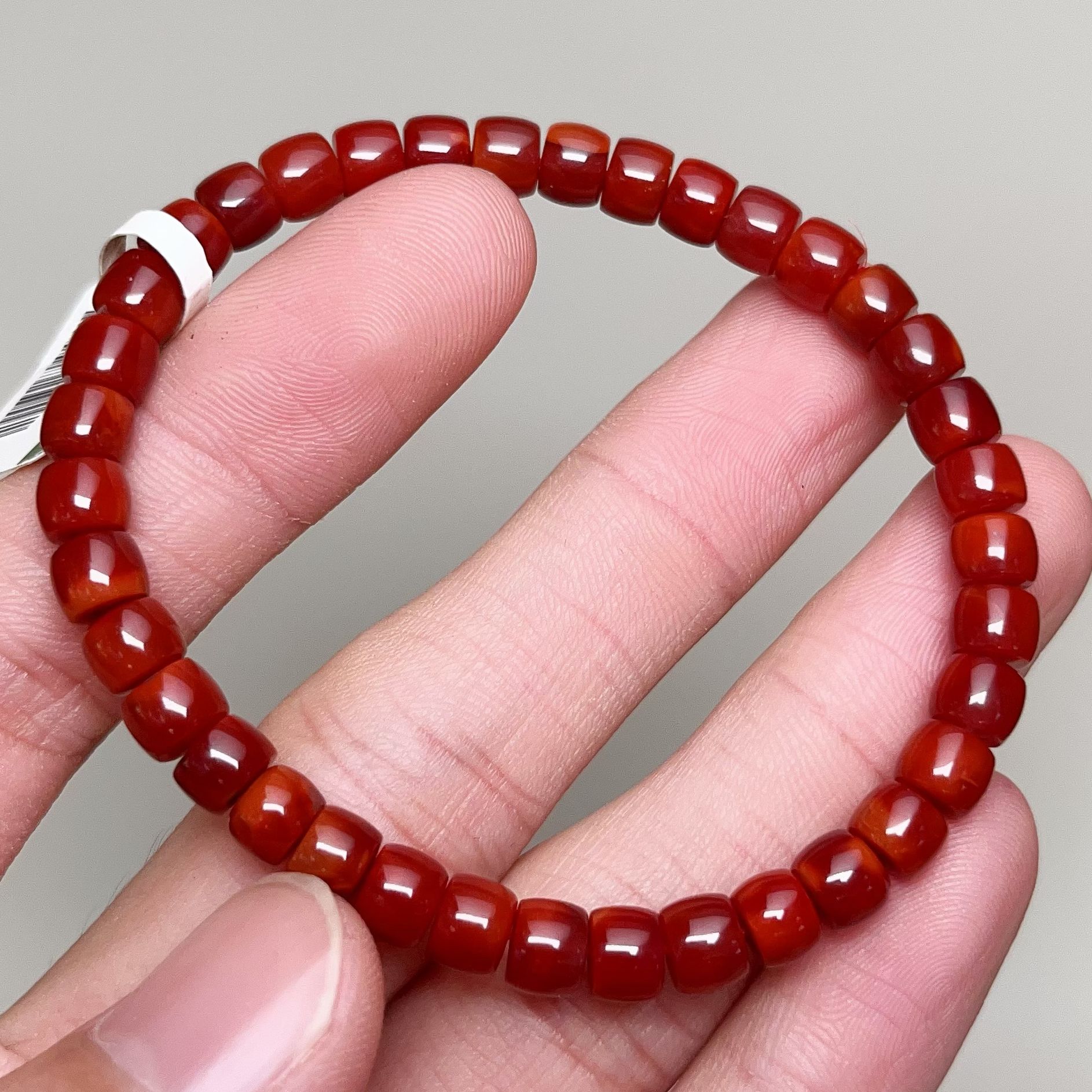 757C39凉山瓦西料南红牛血锦红直切单圈手串