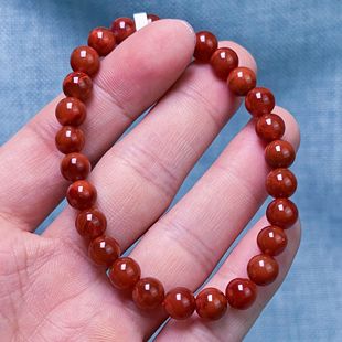 136C53凉山瓦西料南红火焰单圈手串多样性发其一