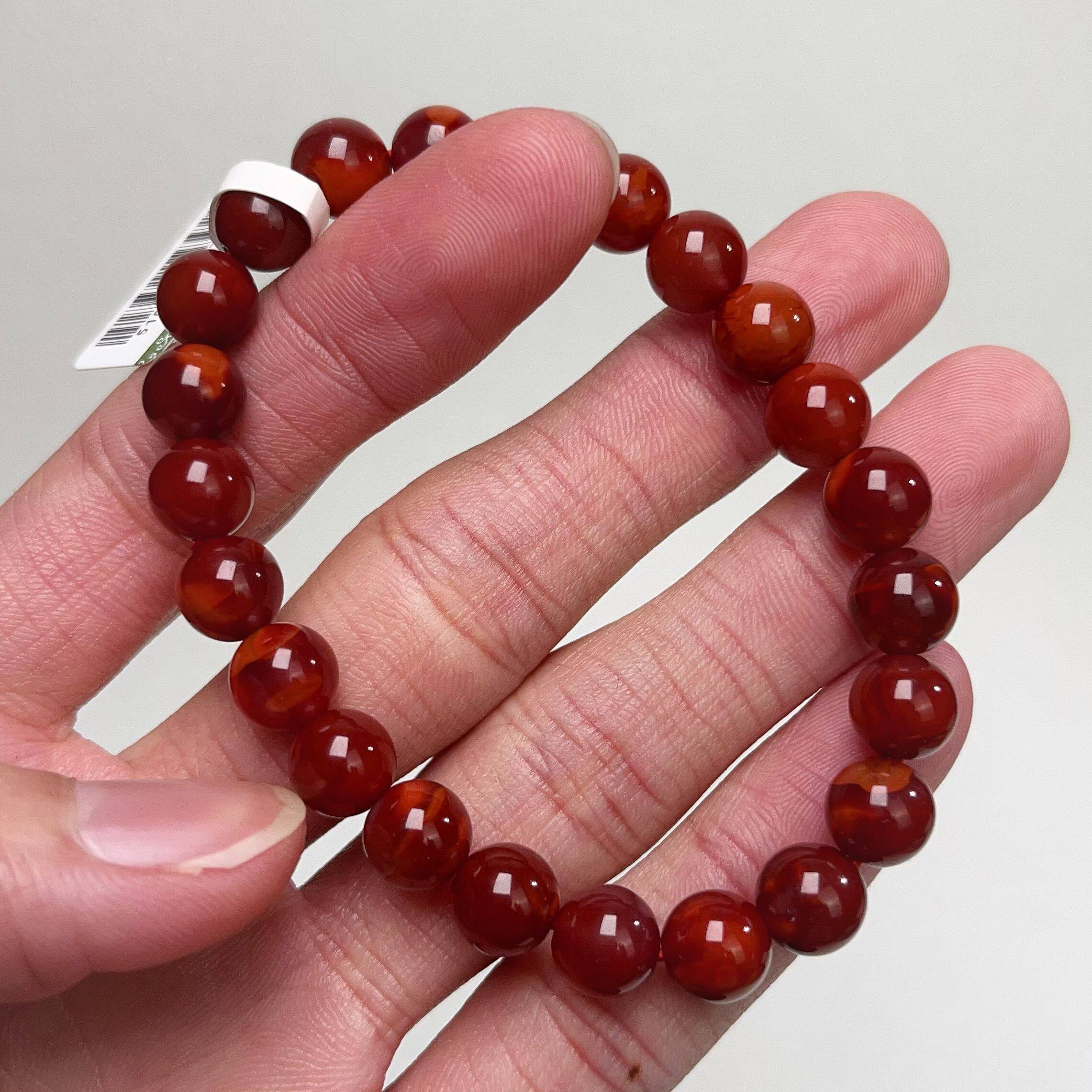 1158C54凉山瓦西料南红牛血锦红单圈手串