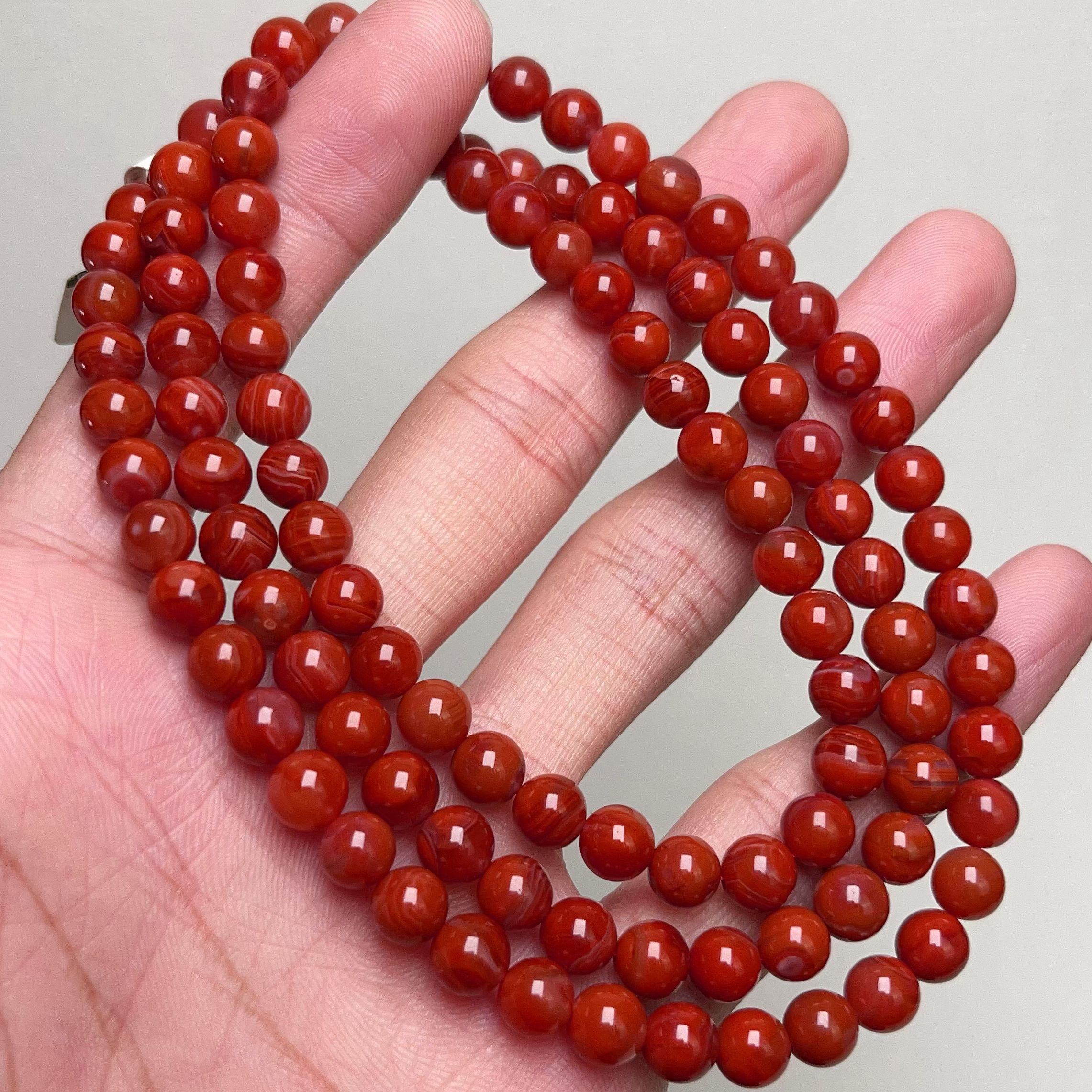 088A41凉山南红柿子红多圈手串项链