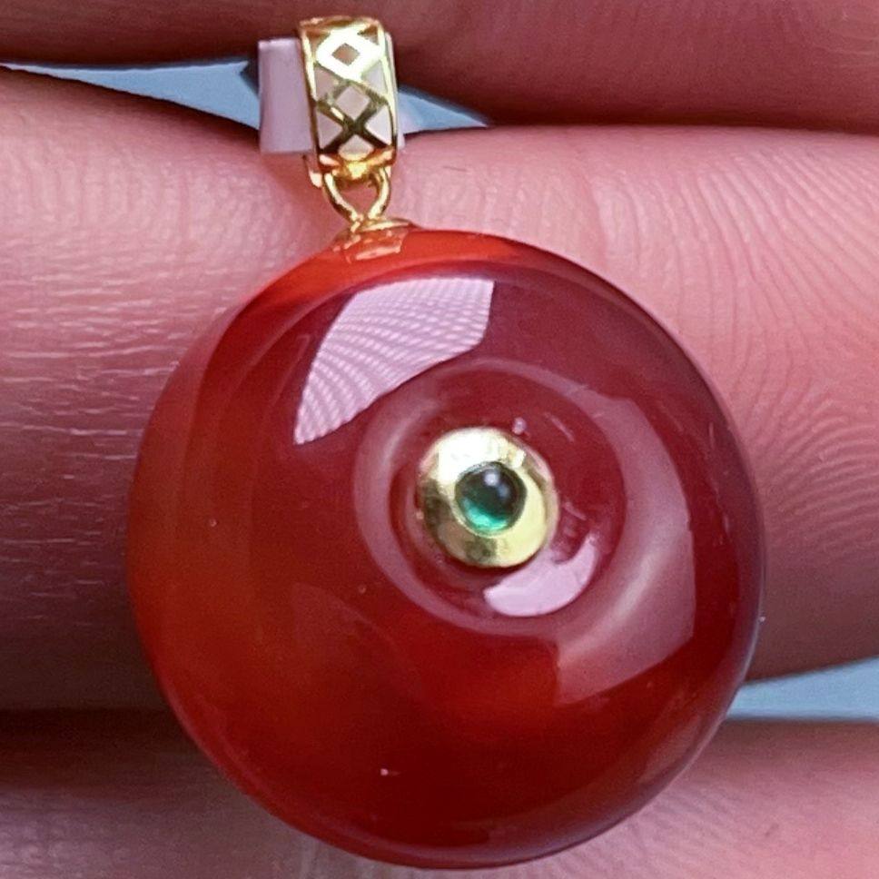 176C43-1四川凉山南红老瓦西柿子锦牛血火焰小平安扣吊坠,饰品/流行首饰/时尚饰品新,颈饰,淘宝优惠券,粉丝福利购,淘宝优惠卷