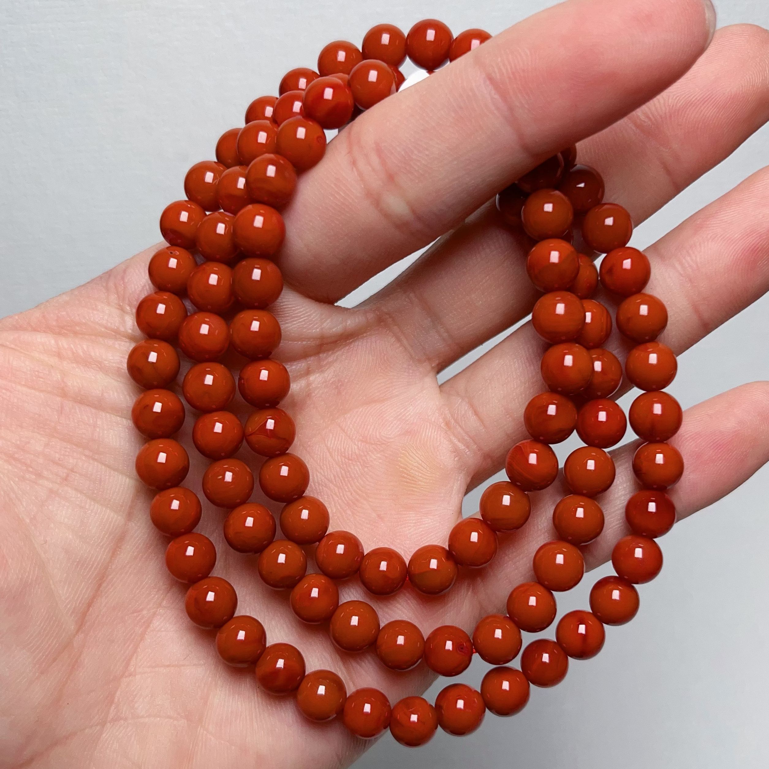 658A40凉山瓦西料南红满肉柿子锦多圈手串