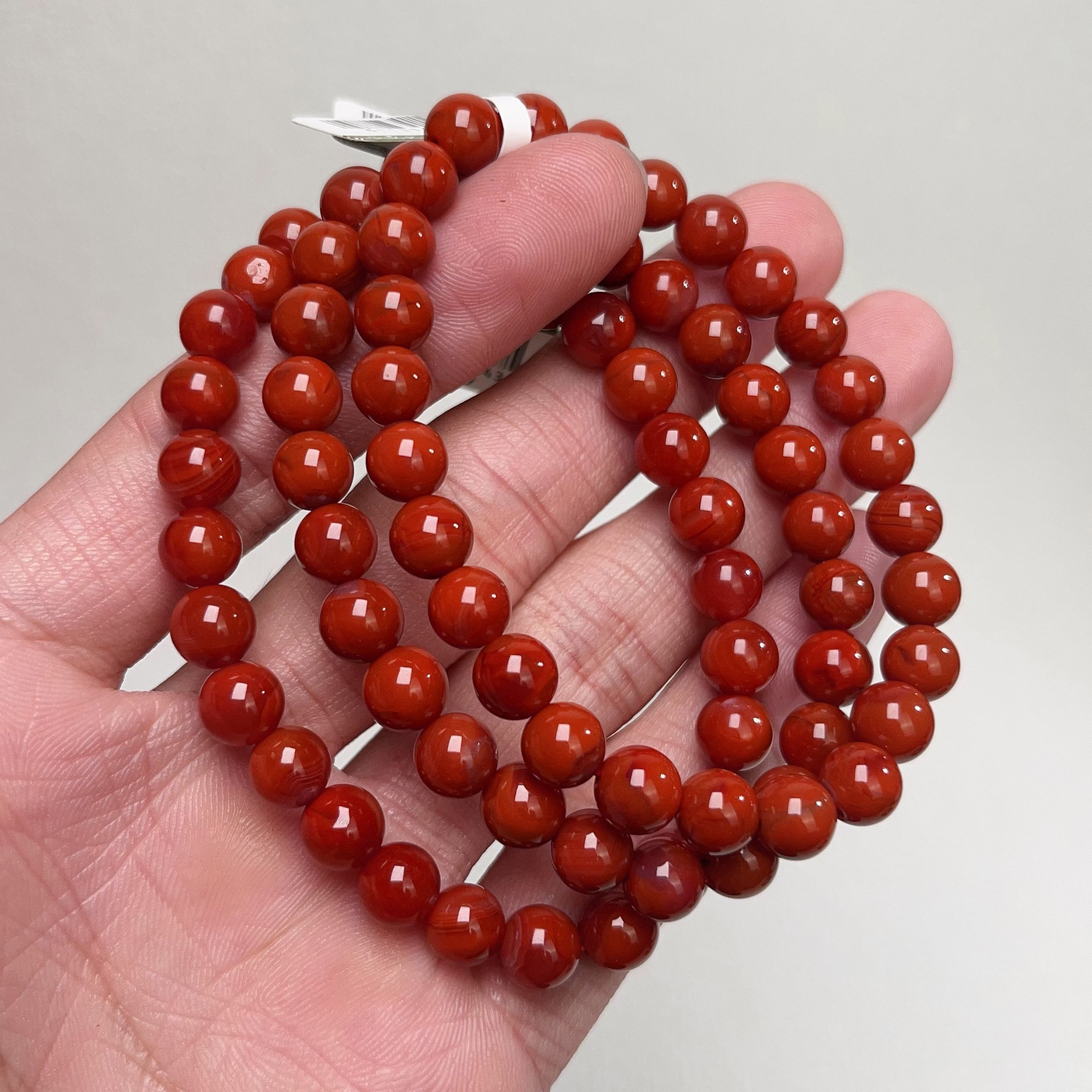 143F89凉山瓦西料南红柿子玫锦红单圈手串多样性发