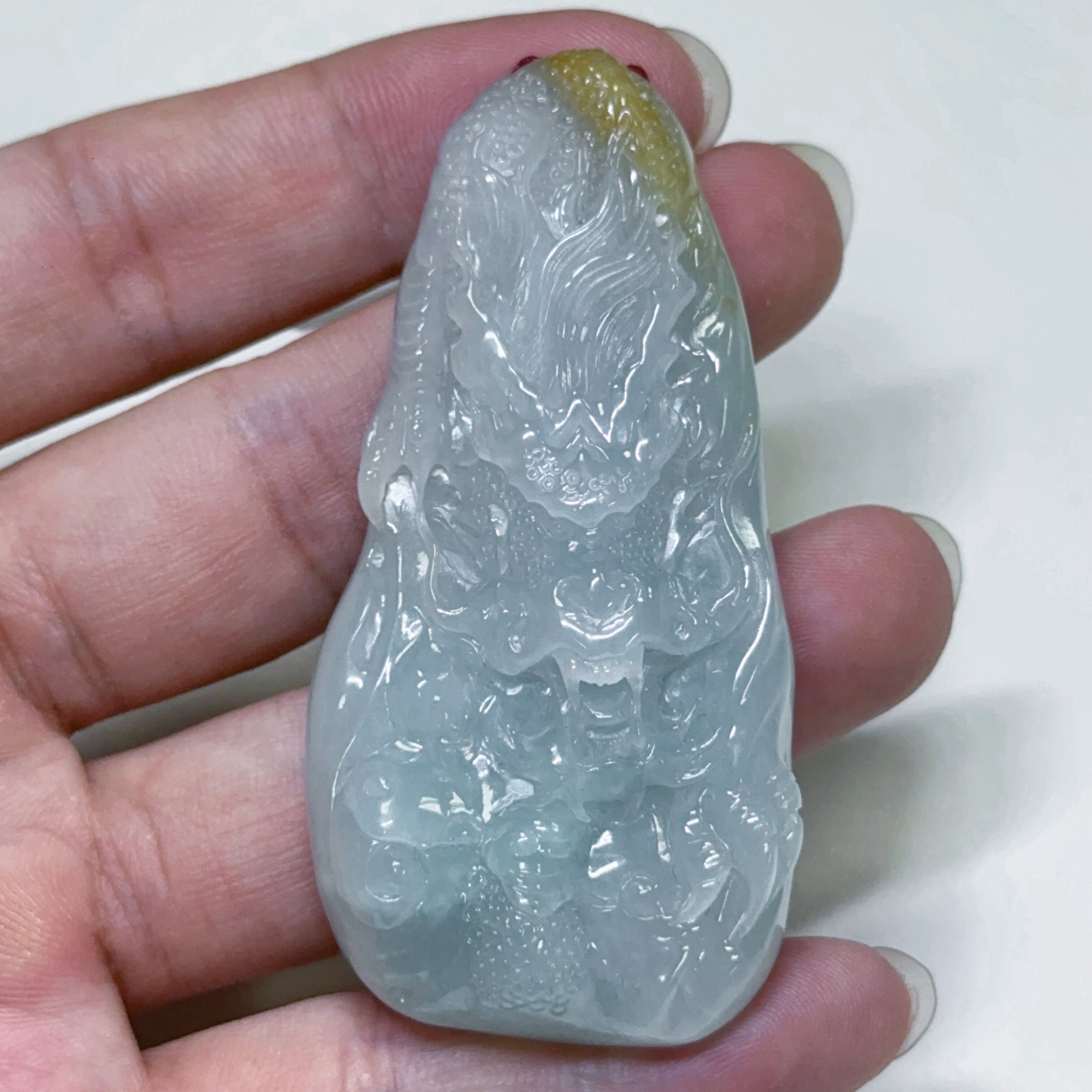 20X02天然翡翠吊坠A货男女同款精工雕刻龙牌吊坠