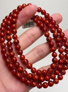 14A151凉山瓦西料南红锦红火焰多圈手串