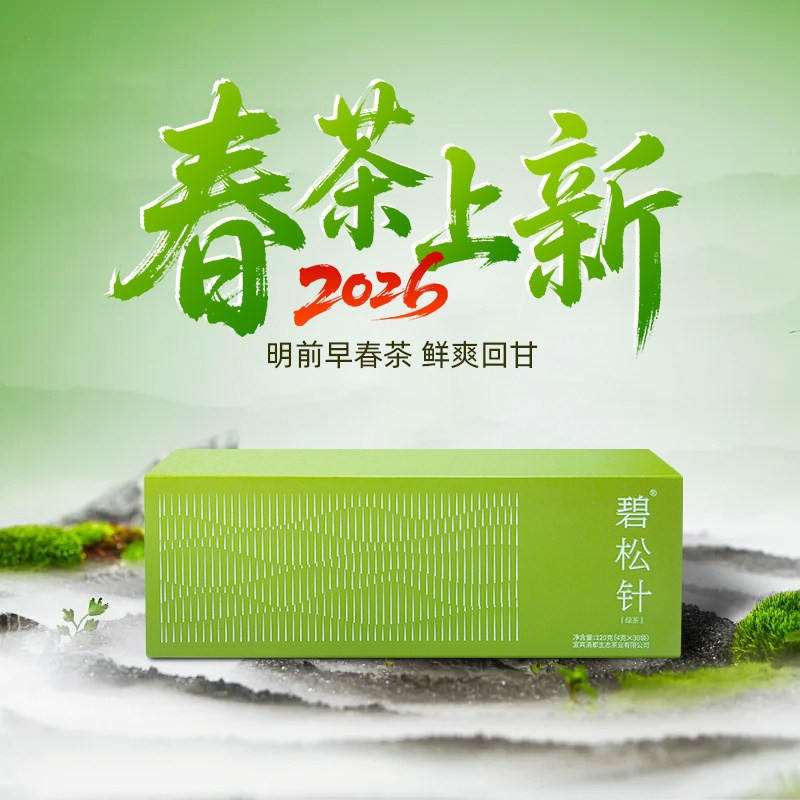 2026新茶碧松针礼盒装120g明前茶叶宜宾早茶高山云雾绿茶屏山特产