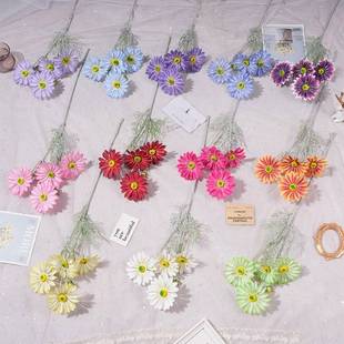 天津市武清区莫奈花语工艺品厂仿真植绒波斯菊 家居装饰假花小清