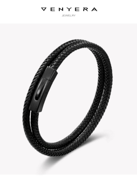 天然牛皮手绳复古编织高级感简约送礼皮绳男士手链